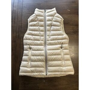 Sierra Designs Vest Sleeveless Full Zip Outdoor Goose Down Puffer Tan Women's S